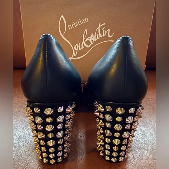 Christian Louboutin Marimalus Nappa Leather Spike Heel Pumps Black EU 39 NIB - Picture 7 of 15
